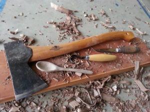 Grfors Bruks Small Forest Axe, Mora #2 Knife and Mora Hook Knife